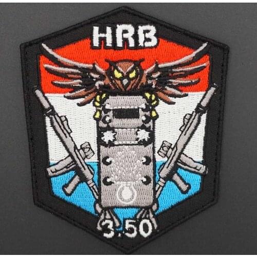 HRB 3.50 Gun and Eagle Tactical Military Morale Patches Embroidery Badge Biker Knight Leather Vest Accessories Appliques