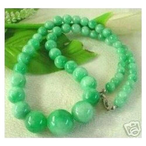 Exquisite Green White Jades Big Beads Necklace