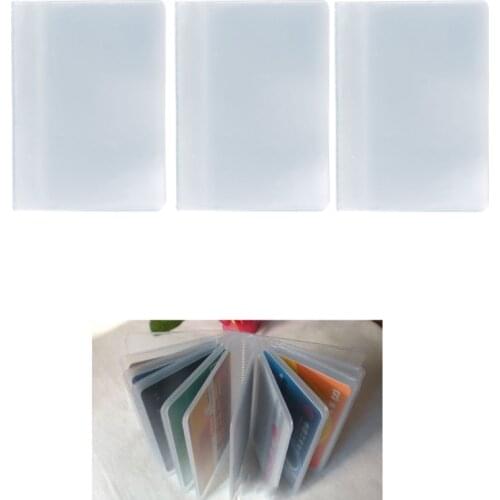 2020 Fashion Plastic PVC Clear Pouch ID Credit Card Holder Organizer Keeper Pocket Name Business Card Bags Solid 10 Slots New