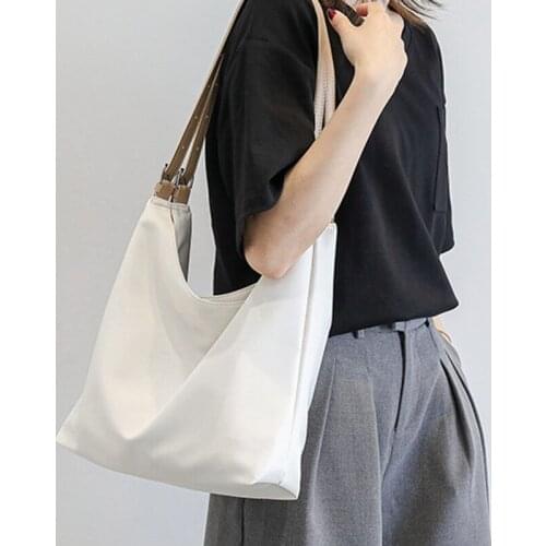 Leather Womens Canvas Crossbody Bag Large Capacity Shopping Bag Fashion Casual Tote Bag Shoulder Bag