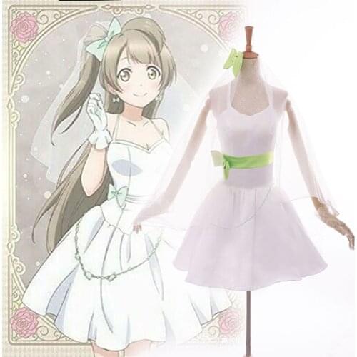 Love Live! School Idol Project Awakening Bridesmaid Minami Kotori Cosplay White MIni Dress Love Live Cosplay Costume