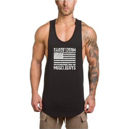 Workout New Fashion Musculation Brand Mens Tank Top Vest Cotton Gym Clothing Bodybuilding Fitness Singlet Sleeveless Sport Shirt