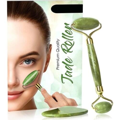 Jade Roller Gua Sha Scrapping Tool Set Skin Care Solution for Anti Wrinkle Aging 100% Natural Jade Stone Skin Care Tools