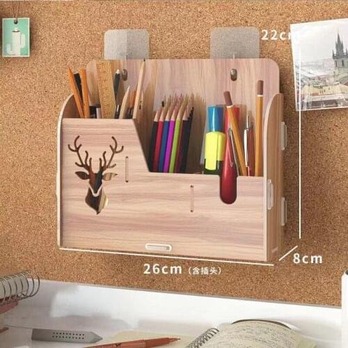 DIY desktop storage box creative pen holder desktop learning pen holder office desk organizer storage rack supplies wood