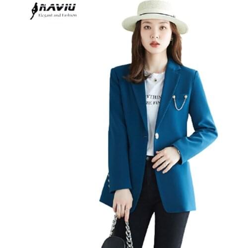 NAVIU Elegant and Fashion Women's Blue Jackets