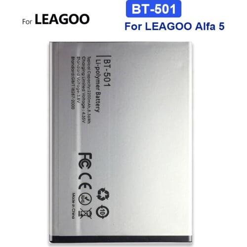 NEW High Quality BT-501 Battery for LEAGOO Alfa 5 Phone Battery (76mm*55mm) 3.8V 2200mAh Battery