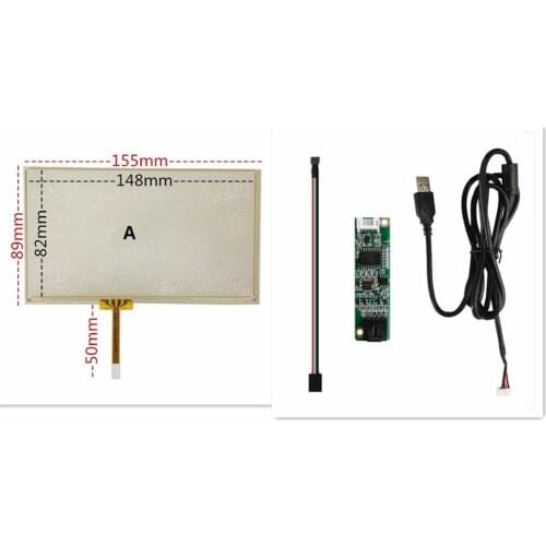 New 6.2 inch 4-wire resistance touch screen 155*88+USB interface touch panel controller