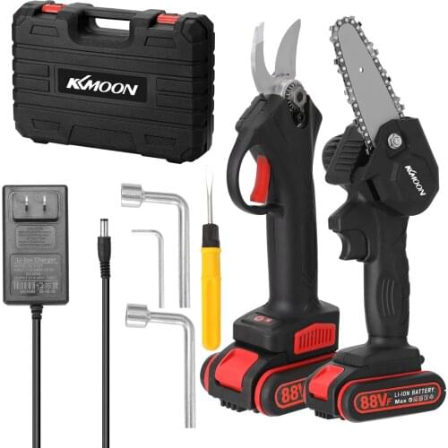 21V 30mm Cordless Brushless Motor 88VF Electric Pruning Shear 4inch Brush Motor Cahinsaw Set Woodworking Tool Garden Tool