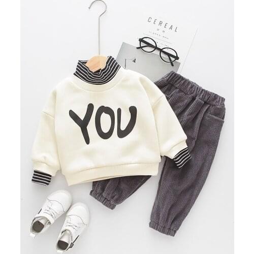 Boys Plush Suit Boys Fashionable Sweater Childrens 1-4Years Old Babys Autumn and Winter Foreign Trade Childrens Clothes