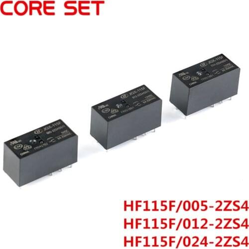 Relay HF115F 012-2ZS4 JQX-115F 024-2ZS4 HF115F-012-2ZS4-12VDC JQX-115F-024-2ZS4 005-2ZS4 12VDC DC5V 12V 24V 8A 250VAC 8Pin