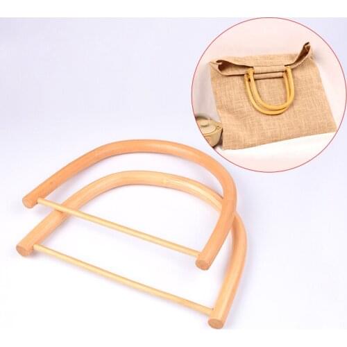 Bags D Shape Handle For Purse Bag,DIY BamBoo Rattan Handle 150mm For Making Bags