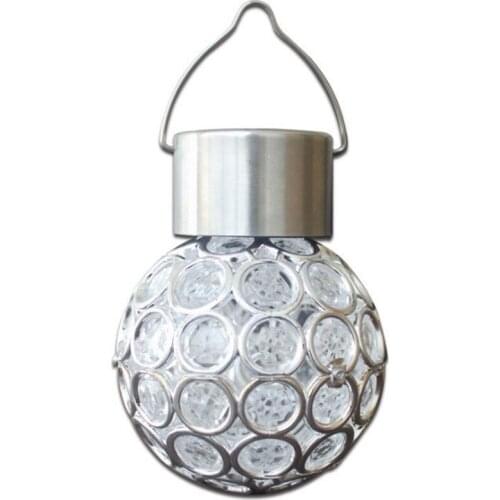 Solar Energy Hollow Out Crystal Light Outdoor Landscape Lighting Garden LED Colorful Chandelier Waterproof Light Control E11898