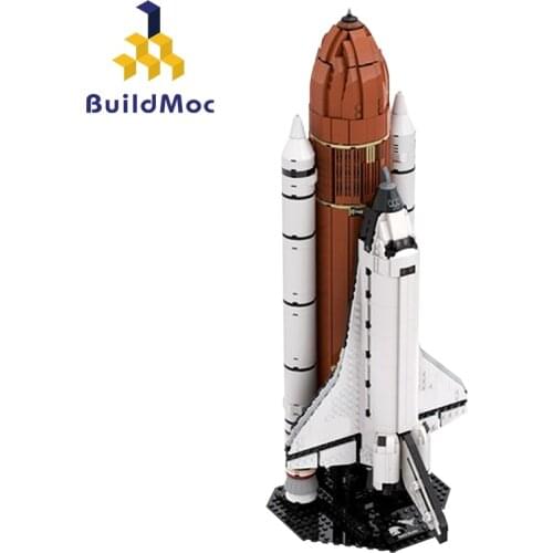Buildmoc 16014 City Space Technical Shuttle Rocket Launch Center Shuttle Expedition Astronaut Figures Building Blocks Toys Gifts