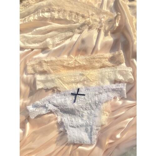 Court Crochet Lingge Lace Panties Bow Cute Lace Panties