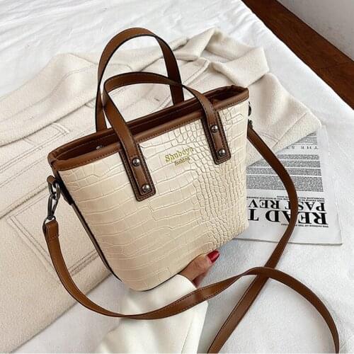Crocodile pattern Bucket bag 2020 Fashion New High quality PU Leather Womens Designer Handbag Vintage Shoulder Messenger Bag