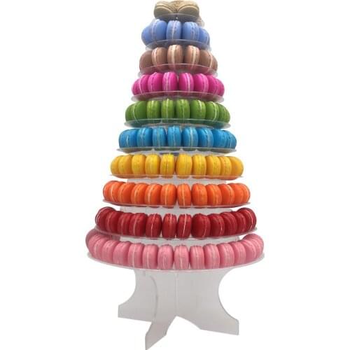 6/10 Tier Macaron Display Stand Round Macaron Tower Cake Stand PVC Tray Display Rack Wedding Birthday Cake Decorating Tools