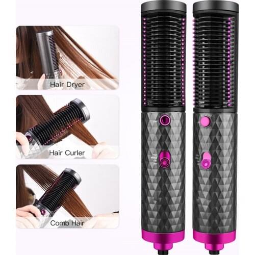 Hair Straightener Hair Curling Iron Multifunctional USB Rechargeable Hair Curler Portable Hair Dryer Ceramic Curly Hair Tool