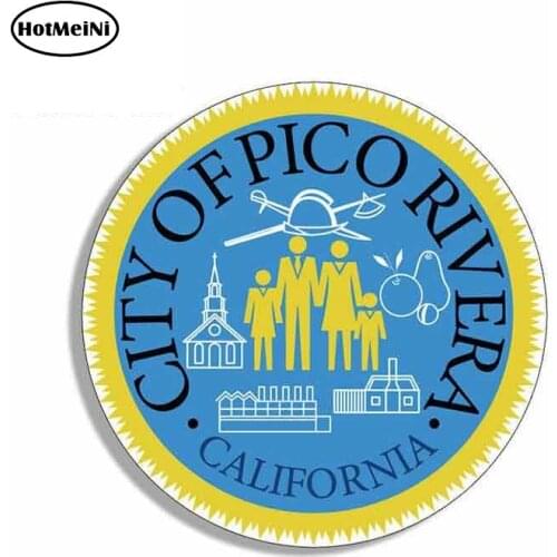 HotMeiNi 13cm x 12.8cm Funny Car Stickers for CITY OF PICO RIVERA Logo Decals Windshield Bumper Wall Vinyl Waterproof Decal