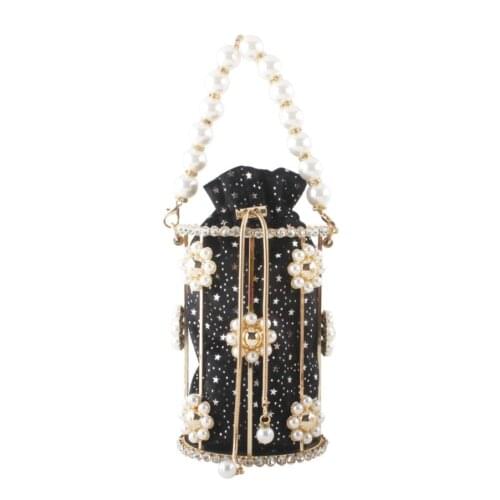 Woman Rhinestones Flower Bucket Clutches bags Evening Bags Women Elegant Designer Shoulder Handbags Fashion Crossbody bag Purse