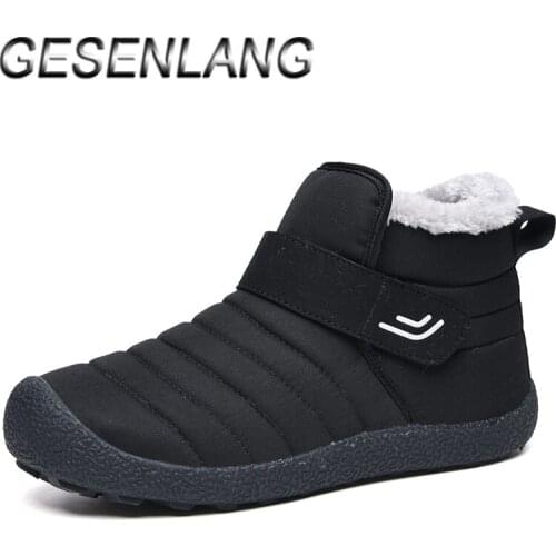 Winter Mens Walking Shoes Plus Fur High Top Warm Snow Boots Non-Slip Outdoor Trekking Comfortable Big Size Casual Male Sneakers