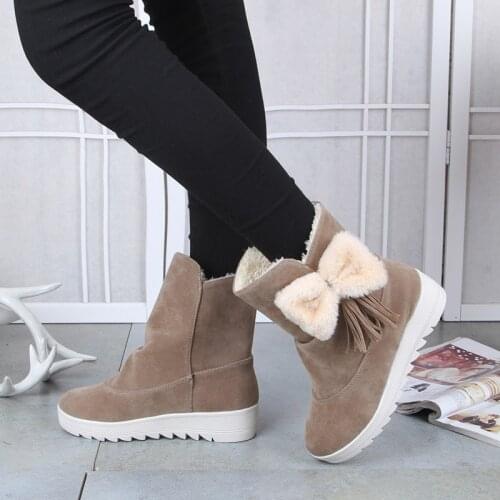 Winter New Womens Shoes Thick-soled Short Boots Inner Martin Boots Flat Snow Boots Casual Womens Cotton Shoes Platform Boots