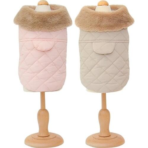 Winter Dog Clothes Cat Dog Down Vest Jacket Warm Pet Furry Collar Coat Clothing For Small Medium Large Dogs Chihuahua Apparel