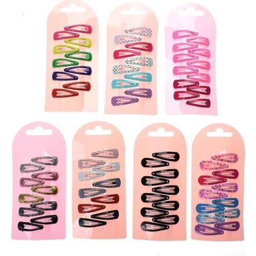 10 Pcs Novelty Cute Metal Hairpins Heart Hair Clip Candy Color Baby Accessories Baby BB Clips Hair Accessories Headwear