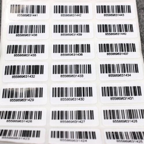 1000pcs 30x15mmBar code adhesive running number/Pipeline Numbers Barcode Inventory Stickers/Custom Adhesive paper sticker