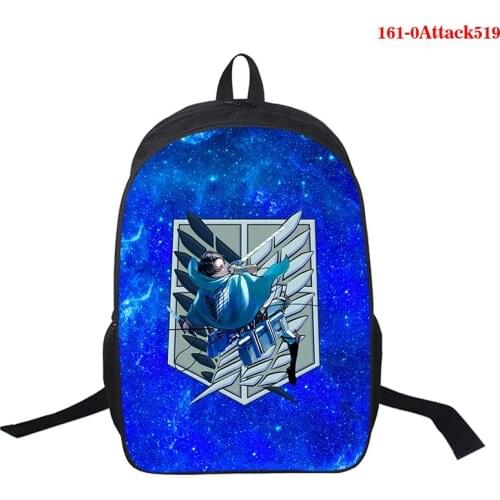 16 Inch Attack on Titan Backpack Students Boys Girls Bags Fashion New Attack on Titan Schoolbag Teens Daily Backpack Travel Bag