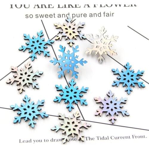 20Pcs PU Snowflake Padded Appliques for DIY Christmas Tree Hat Glass Windows Walls Stick-on Supplies Decor Patches