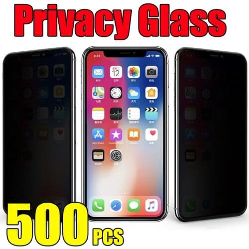 500pcs Privacy Tempered Glass Private Screen Protector Premium Film Guard For iPhone 12 Mini 11 Pro Max XS XR X 8 7 6 6S Plus SE