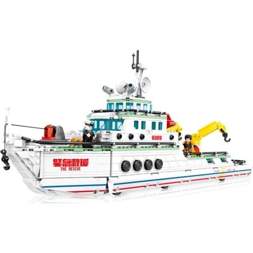 893Pcs Educational Building Blocks Toys for Kids Diy Birtiday Present Sembo The Rescue Ship Figure Model Small Bricks 603200
