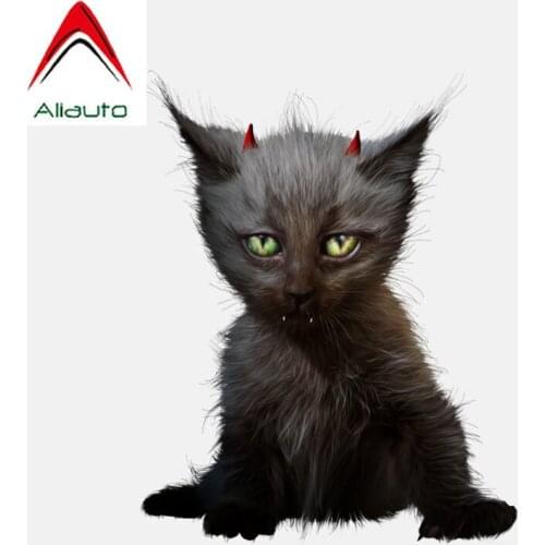 Aliauto Halloween Devil Black Cat Car Sticker PVC Decal for Ford Focus Volkswagen Polo Toyota Honda Nissan Mazda ,14CM*15CM