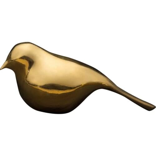 ArtsHom DW-210 Modern Bronze Metal Art Figurines Table Decoration Bronze Lovely Gold Bird Statue Sculpture Bird Ornament For Sal