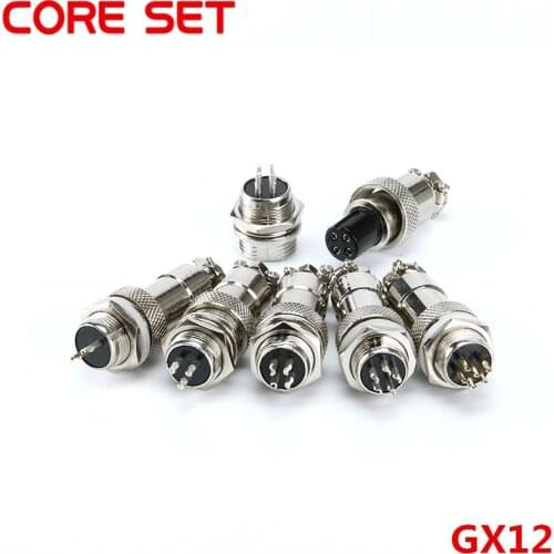 1pcs Aviation Plug Male & Female Wire Cable Panel Connector Circular Socket Plug High Quality 12mm GX12 2/3/4/5/6 Pin