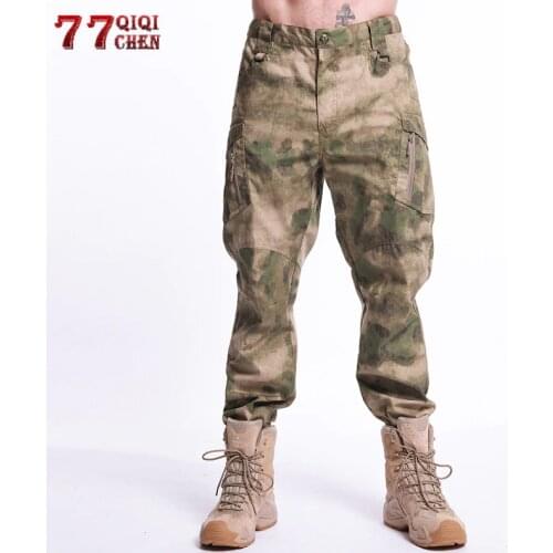IX9 Military Urban Tactical Pants Men Spring Cotton SWAT Army Cargo Pants Pockets Soldier Stretch Combat Camouflage Trousers 5XL