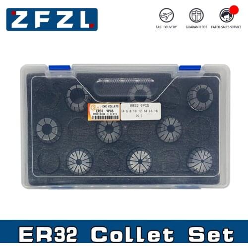 1Set ER32 Spring Collet Chuck 4-20MM 9PCS Chuck For Engraving Machine Spindle High Precision ER Collet CNC Machining Center