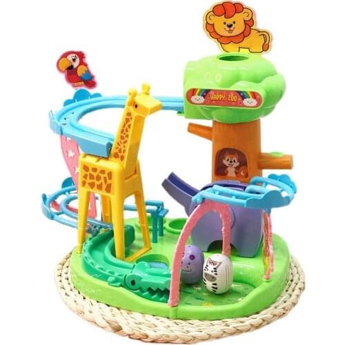 Tumbler Sliding Track Baby Cartoon Toddler Zoo Slide Adventure Educational Toy