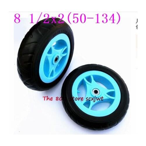 2 Pcs 8 1/2x2 Wheel 8 1/2*2 Tyre Childrens Tricycle Tire Parts Foam Wheel Baby Bicycle Rear Wheel Childrens Car Toy Wheel