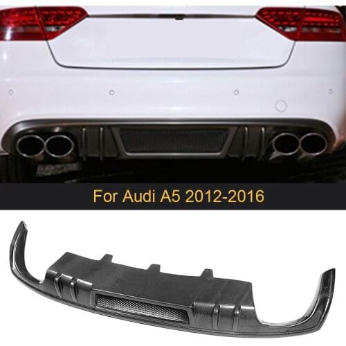 Carbon Fiber Rear Bumper Diffuser Lip Spoiler for Audi A5 Standard 12-16 Coupe Sportback Convertible Non Sline S5 Rear Diffuser