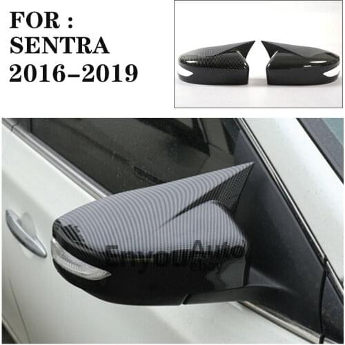 For Nissan Sentra 2016-2019 Carbon Fiber Look style Rear view mirror Cover Trim Car modification Auto parts
