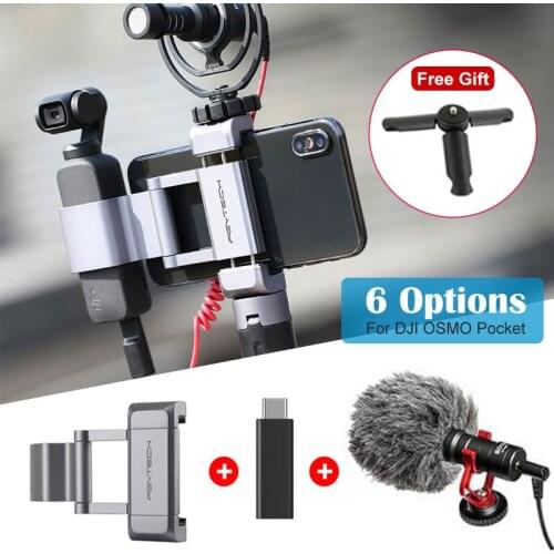 Optional 3.5mm Mic Adapter PGYTECH Smartphone Mount Cold Shoe Mount 49 LED Portable Microphone For DJI OSMO Pocket 2 Accessories