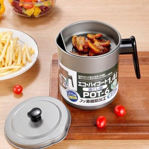 1.7L Cooking Oil Storage Dispenser Can Container with Stainless Steel Filter Oil Pot Bottles Strainer Kitchen Restaurant Tools