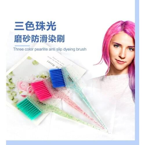 1PC Salon Galaxy Glitter Hair Color Brushes Rounded Hair Color Brush Hair Dye brush and comb for Hair Dye and Root Touch Up