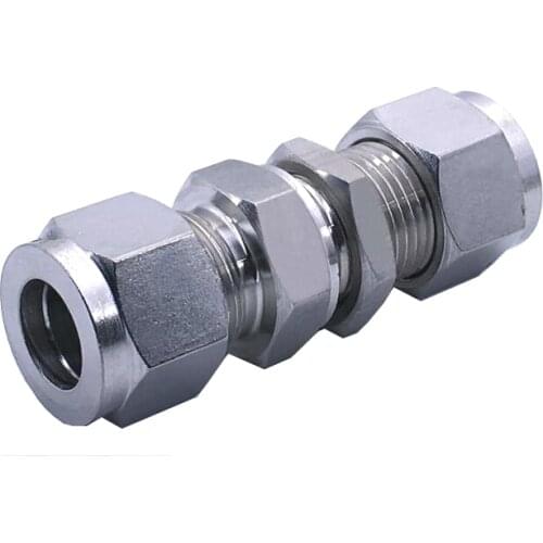 Double Ferrule Compression Fitting Bulkhead Union Connector stainless steel 304 All Size