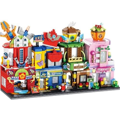 1003Pcs City Street View Series Educational Building Blocks Toys For Girls Friends 6Years DIY Gift 690015 4 Type MINI Shop Model