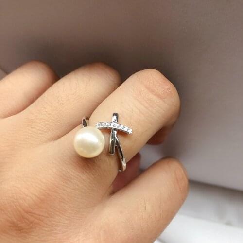 Cross Shape Ring Mountings Base Findings Accessories Jewelry Settings Parts for Pearls Beads Crystal Jade Coral Agate 10pcs/lot