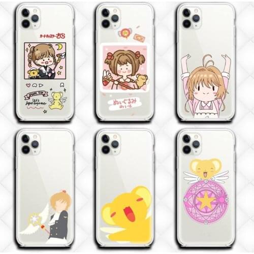 Cute cartoon Cardcaptor Sakura Phone Case clear for iphone 12 pro max mini 11 pro XS MAX 8 7 6 6S Plus X 5S SE 2020 XR cover