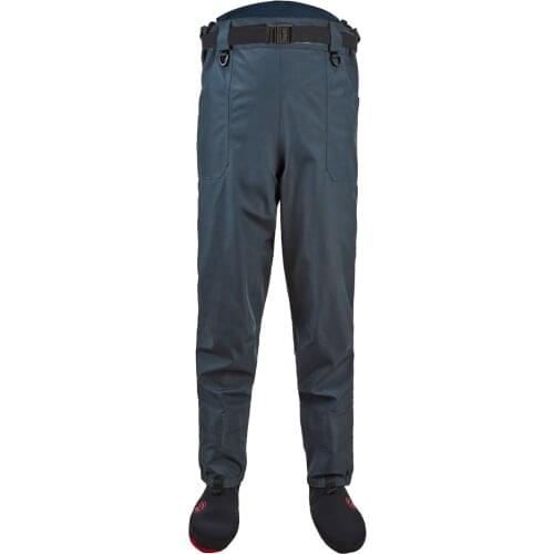 Nylon Stretch Waist Waders Breathable Fishing Stocking Foot with Pocket Hunting Wading Gear Waterproof Pants Trousers for Man