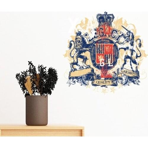 Garment Crown Lion Unicorn Red Blue Removable Wall Sticker Art Decals Mural DIY Wallpaper for Room Decal